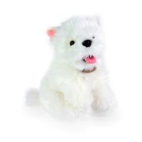 Plyšový pes westík sediaci, 23 cm , Barva - Biela