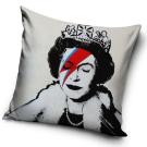 Plyšová obliečka na vankúšik Banksy Queen Ziggy , Barva - Šedá , Rozměr textilu - 40x40