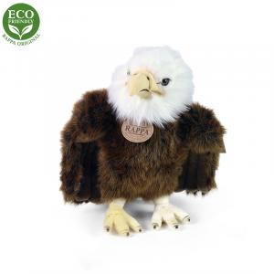 Plyšový vták orol 24 cm ECO-FRIENDLY , Barva - Bílo-hnědá