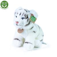 Plyšový tiger biely 25 cm ECO-FRIENDLY , Barva - Biela