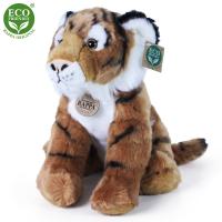 Plyšový tiger sediaci 30 cm , Barva - Hnedá