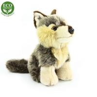Plyšový vlk 18 cm ECO-FRIENDLY , Barva - Šedá
