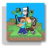 Vankúšik Minecraft , Barva - Modro-zelená , Rozměr textilu - 35x35