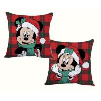 Polštář Minnie a Mickey Vánoce , Barva - Červená , Rozměr textilu - 40x40