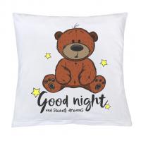 Vankúš New Baby s potlačou Good night , Barva - Biela , Rozměr textilu - 40x40