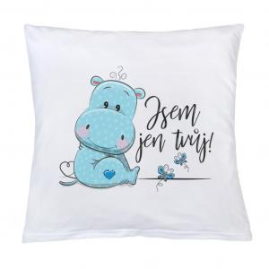 Vankúš New Baby s potlačou Som len tvoj! , Barva - Biela , Rozměr textilu - 40x40