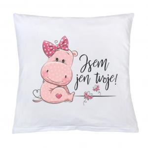 Vankúš New Baby s potlačou Som iba tvoja! , Rozměr textilu - 40x40