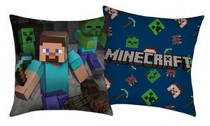 Vankúšik Minecraft Steve , Barva - Modrá , Rozměr textilu - 40x40