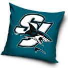 Vankúšik NHL San Jose Sharks SJ Blue , Barva - Tmavo zelená , Rozměr textilu - 40x40