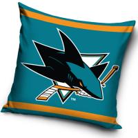 Vankúšik NHL San Jose Sharks , Barva - Zeleno-modrá , Rozměr textilu - 40x40