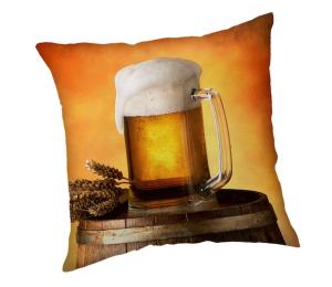 Vankúšik Pivo , Barva - Žltá , Rozměr textilu - 40x40