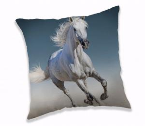 Vankúšik biely kôň White horse , Barva - Šedo-bílá , Rozměr textilu - 40x40