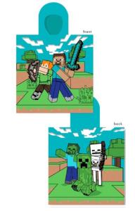 Pončo Minecraft , Barva - Zeleno-modrá , Rozměr textilu - 50x110