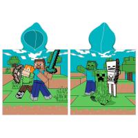pončo Minecraft Time to Mine , Barva - Zelená , Rozměr textilu - 50x115
