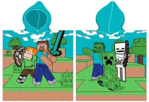 pončo Minecraft Time to Mine , Barva - Zelená , Rozměr textilu - 50x115