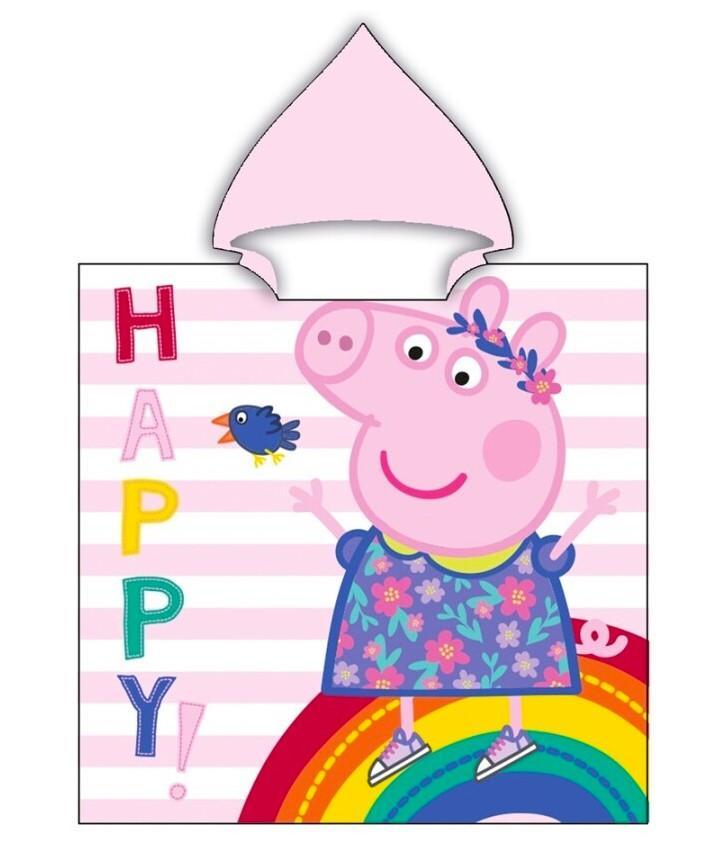 Pončo PEPPA PIG Happy ružové