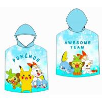 Pončo POKÉMON , Barva - Tyrkysová , Rozměr textilu - 60x120