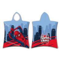 pončo Spiderman , Barva - Modro-červená , Rozměr textilu - 50x115