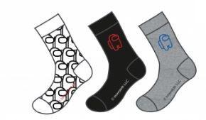 PONOŽKY AMONG US 3ks , Velikost ponožky - 39-42 , Barva - Černo-šedá