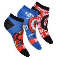 Ponožky Avengers 3ks krátké , Velikost ponožky - 23-26 , Barva - Červeno-modrá