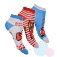 Ponožky Cars členkové 3ks , Velikost ponožky - 23-26 , Barva - Barevná
