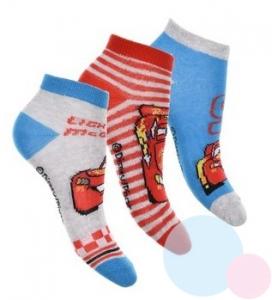 Ponožky Cars členkové 3ks , Velikost ponožky - 23-26 , Barva - Barevná