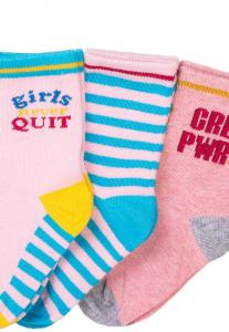 Ponožky girls 3ks , Velikost - 98/104 , Barva - Růžovo-modrá
