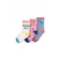 Ponožky prúžky 3ks , Velikost - 98/104 , Barva - Ružová