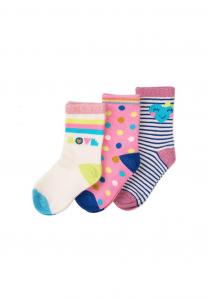 Ponožky prúžky 3ks , Velikost - 98/104 , Barva - Ružová