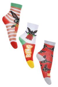 Ponožky Králiček Bing 3 kusy červená , Velikost ponožky - 19-22 , Barva - Barevná