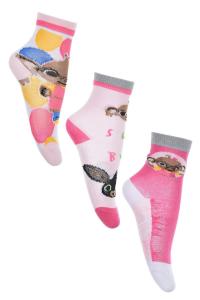 PONOŽKY Králiček BING 3ks růžová , Velikost ponožky - 19-22 , Barva - Barevná
