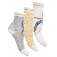 Ponožky Ľadové Kráľovstvo 3 ks , Velikost ponožky - 23-26 , Barva - Béžová