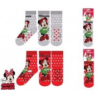 PONOŽKY MINNIE vianoce , Velikost ponožky - 23-26 , Barva - Červená