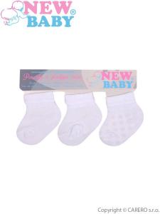 Ponožky New Baby - 3ks , Velikost - 74 , Barva - Biela