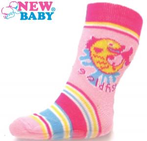 Ponožky New Baby s ABS ružovej gold fish , Barva - Ružová