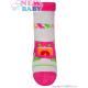 Ponožky New Baby šedo-ružové s robotom , Barva - Šedo-růžová-1