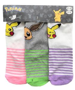 Ponožky Pokémon 3 kusy , Velikost ponožky - 23-26 , Barva - Barevná