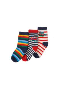 Ponožky prúžky 3ks , Velikost - 122/128 , Barva - Barevná