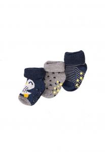 Ponožky s protišmykom 3ks , Barva - Barevná