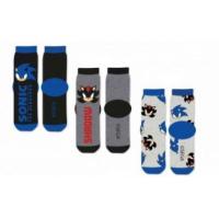 Ponožky Sonic 3 kusy , Velikost ponožky - 23-26 , Barva - Modro-šedá