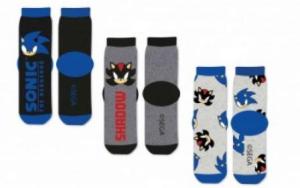Ponožky Sonic 3 kusy , Velikost ponožky - 23-26 , Barva - Modro-šedá