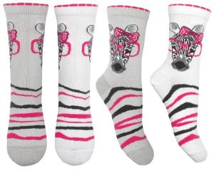 Ponožky Zebra , Velikost ponožky - 27-30 , Barva - Biela