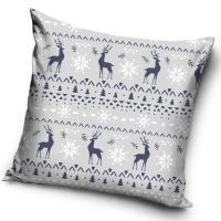 Obliečka na vankúšik Deer Christmas Time , Barva - Svetlo šedá , Rozměr textilu - 40x40