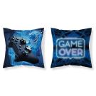 Obliečka na vankúšik Game Over blue micro , Barva - Modrá , Rozměr textilu - 40x40
