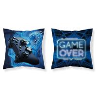 Obliečka na vankúšik Game Over blue micro , Barva - Modrá , Rozměr textilu - 40x40