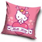 Obliečka na vankúšik Hello Kitty s korunkou , Barva - Ružová , Rozměr textilu - 40x40