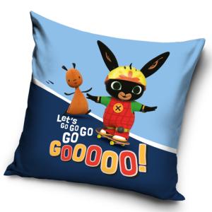Povlak na polštářek Králíček Bing a Flop Let's Go! , Barva - Modrá , Rozměr textilu - 40x40