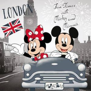 Povlak na vankúšik Mickey a Minnie v Londýne micro , Rozměr textilu - 40x40