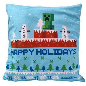 Povlak na polštářek Minecraft Sněhulák a Creeper , Barva - Modrá , Rozměr textilu - 40x40