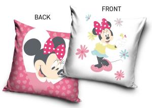 Obliečka na vankúšik Minnie s Malým Kanárkom , Barva - Bílo-růžová , Rozměr textilu - 40x40